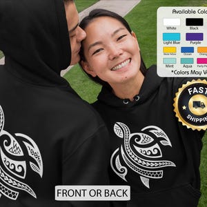 Polynesischer Meeresschildkröten-Hoodie: Polynesischer Design-Pullover