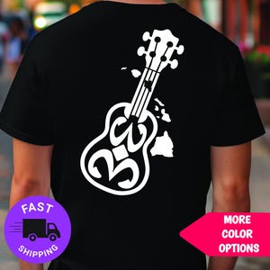 Hawaiian Ukulele T-Shirt: Tribal Island Graphic, Aloha Vibes