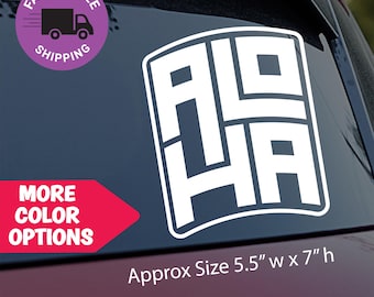 Aloha Car Decal, Tropical Island Style Vinyl Sticker, Hawaiian Aloha Window Graphic, Island Breeze Décor for Car, Polynesian Vibe