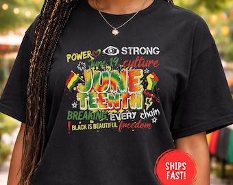Juneteenth 1865 T-Shirt Black History Freedom Day Tee Afrocentric Est 1865 Heritage Pride Culture Retro Vintage Gift Unisex Comfort Colors