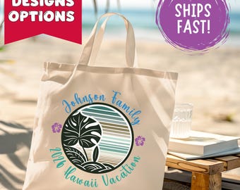 Personalized Family Vacation Tote Bag - Custom Travel Keepsake, Beach Trip Canvas Bag, Family Reunion Gift