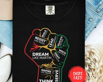 Juneteenth Fist T Shirt Freedom Day Tee Black History African American Pride Power Unity Equality Protest Graphic Gift Comfort Colors