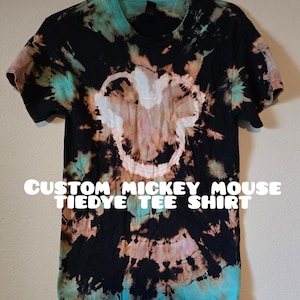 Custom Mickey Mouse reversed tie dye tee