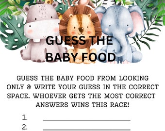 Safari Digital Baby Shower Games