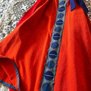Ethnic Karen Abell Design Denmark Long Skirt Orange Wraparound Sizes 10 to 12