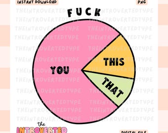 F*ck You, This, That || PNG, Mental Health, Funny, Cute, Trendy, Digital Art, Transparent, Commercial Use For Stickers, Transfers, Tumblers