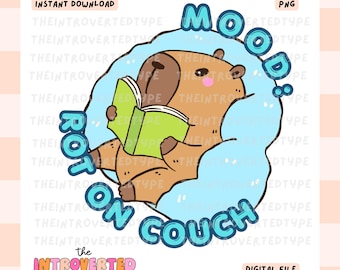 Mood: Rot On Couch || PNG, Mental Health, Funny, Cute, Trendy, Digital Art, Transparent, Commercial Use For Stickers, Transfers, Tumblers