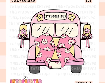 Ônibus da Luta || PNG, Transparente, Garota Ansiosa, Ansiedade, Citações Engraçadas, Arte Digital, Imprimível, Uso Comercial para Adesivos, Transferências