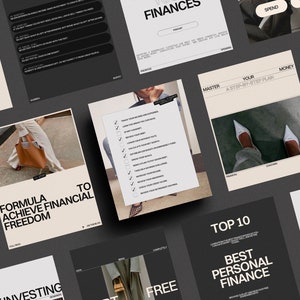 Financial Coach Instagram Template: 40 Customizable Canva Layouts with Money Management Tips & Personal Finance Advice for Financial Freedom