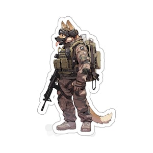 Major Bark, Hund - K-9 Einheitsoffizier, militärisch, taktisch, Aufkleber.
