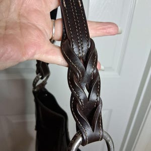 Large Brighton Rich Dark Brown Croc-Embossed Leather Shoulder Bag D664883 image 5
