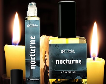 Nocturne Perfume Oil or Spray: Lavender, Ylang, Saffron, Amber - Dark Unisex Scent