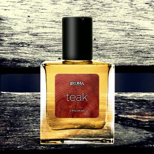 Teak Perfume Oil or Spray: Sandalwood, Pine Resin, Olibanum, Musk - Unisex Woody Scent 30 ml Roll-On