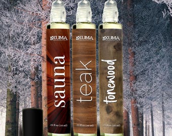 Woody Fragrance Gift Set: Teak, Sauna, Tonewood - Unisex Perfume