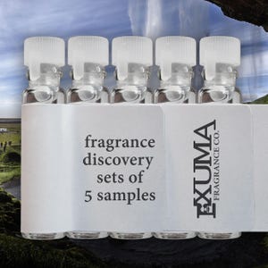Perfume Sample Sets: 5 Perfume Oil or Spray Samples from Exuma Fragrance Co.