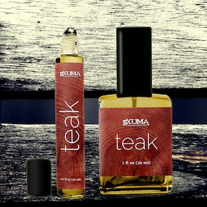 Teak Perfume Oil or Spray: Sandalwood, Pine Resin, Olibanum, Musk - Unisex Woody Scent image 1