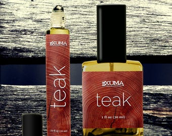 Teak Perfume Oil or Spray: Sandalwood, Pine Resin, Olibanum, Musk - Unisex Woody Scent