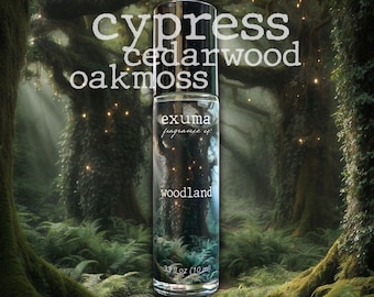 Woodland Perfume Oil | Cypress, Cedar, Woodsy Fragrance | Unisex Enchanted Forest Roll-On Scent & Eau de Parfum Spray w/ Prehnite Gemstones