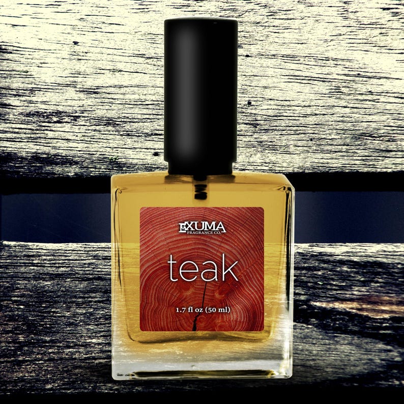 Teak Perfume Oil or Spray: Sandalwood, Pine Resin, Olibanum, Musk - Unisex Woody Scent 50 ml Spray