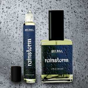 Rainstorm Perfume Oil or Spray: Wet Forest Floor, Rain, Cedarwood and Petrichor Fragrance, Earthy Unisex Scent