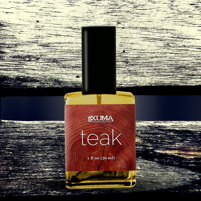 Teak Perfume Oil or Spray: Sandalwood, Pine Resin, Olibanum, Musk - Unisex Woody Scent 30 ml Spray