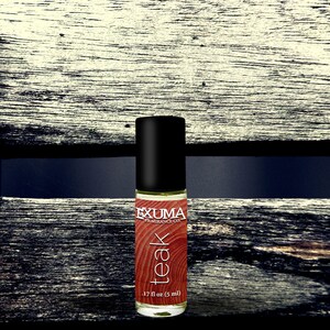 Teak Perfume Oil or Spray: Sandalwood, Pine Resin, Olibanum, Musk - Unisex Woody Scent 5 ml Roll-On