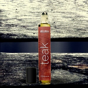 Teak Perfume Oil or Spray: Sandalwood, Pine Resin, Olibanum, Musk - Unisex Woody Scent 10 ml Roll-On