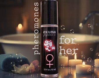 Big Love Pheromone Perfume Oil or Spray for Women | Plumeria, Coconut, White Musk Fragrance | Seductive Attraction Scent w/ Rose Quartz