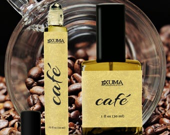 Café Perfume Oil or Spray: Coffee, Mocha, Almond Biscotti, Creamy Vanilla - Unisex Gourmand Fragrance
