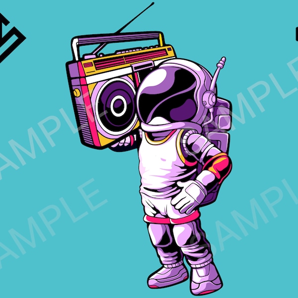 Astronaut - High resolution PNG, Digital File, Graffiti, Sticker, Urban Design, DTG Clipart, High Res Download, Streetwear Sublimation