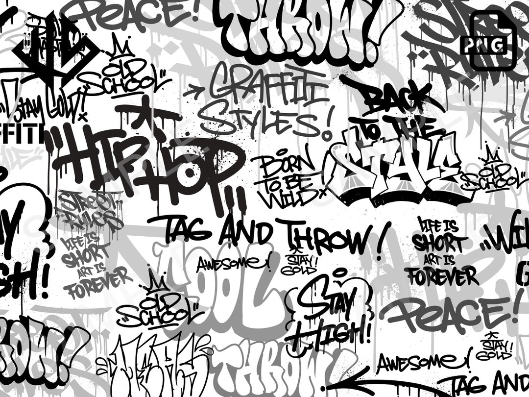 Graffiti BG 2 High Resolution PNG, Digital File, Graffiti, Sticker ...