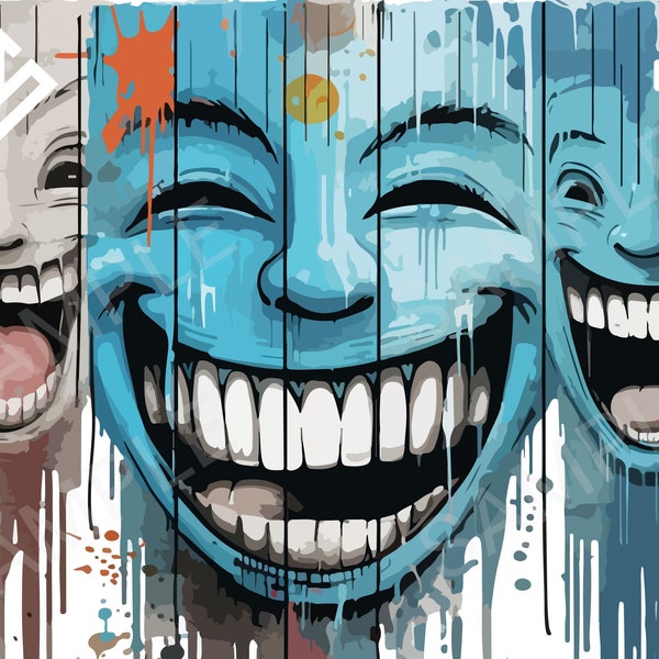 Graffiti Faces 2 High resolution PNG, Digital File, Graffiti, Sticker, Urban Design, DTG Clipart, High Res Download, Streetwear Sublimation