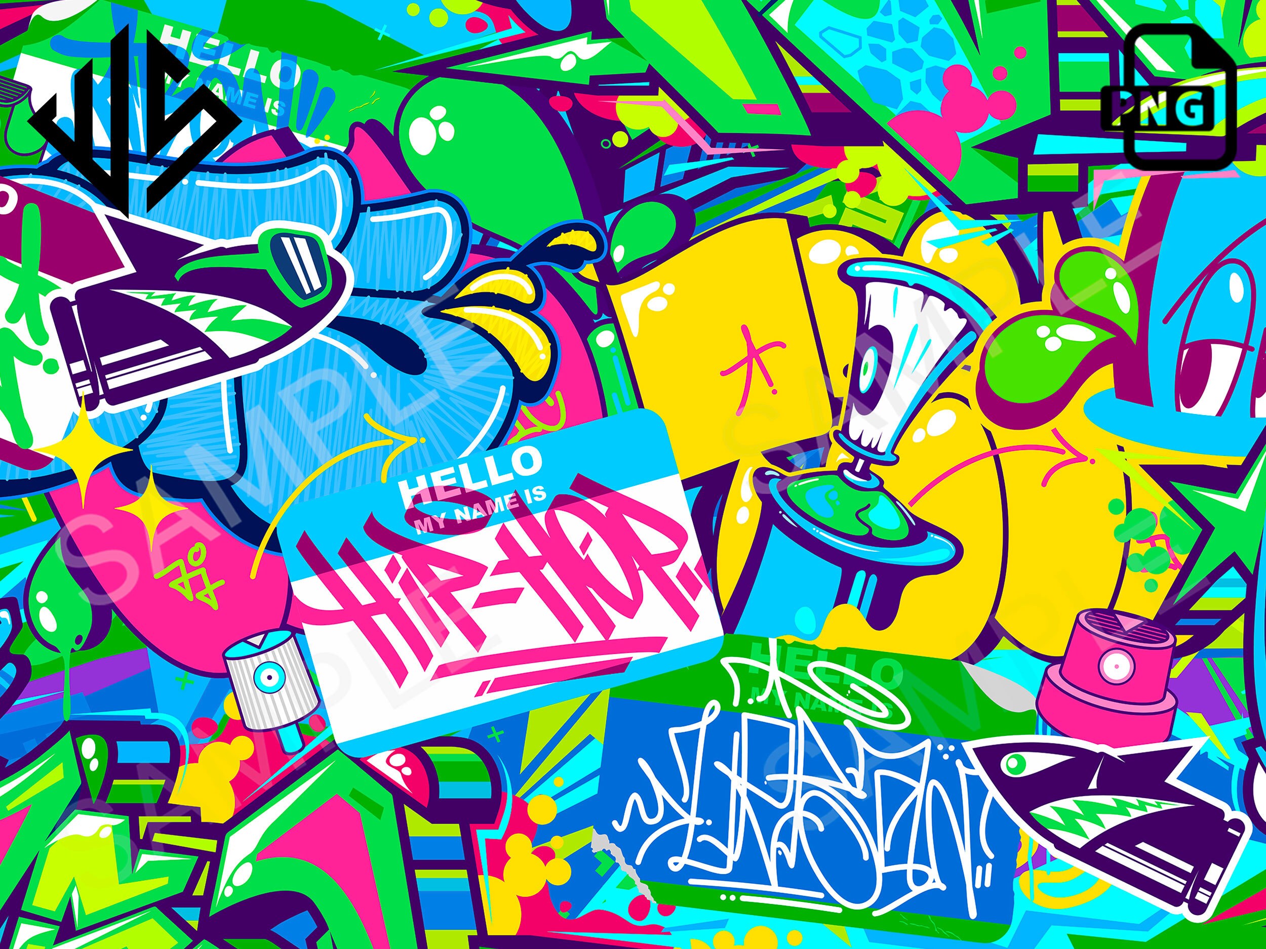 Graffiti BG 7 High Resolution PNG, Digital File, Graffiti, Sticker ...