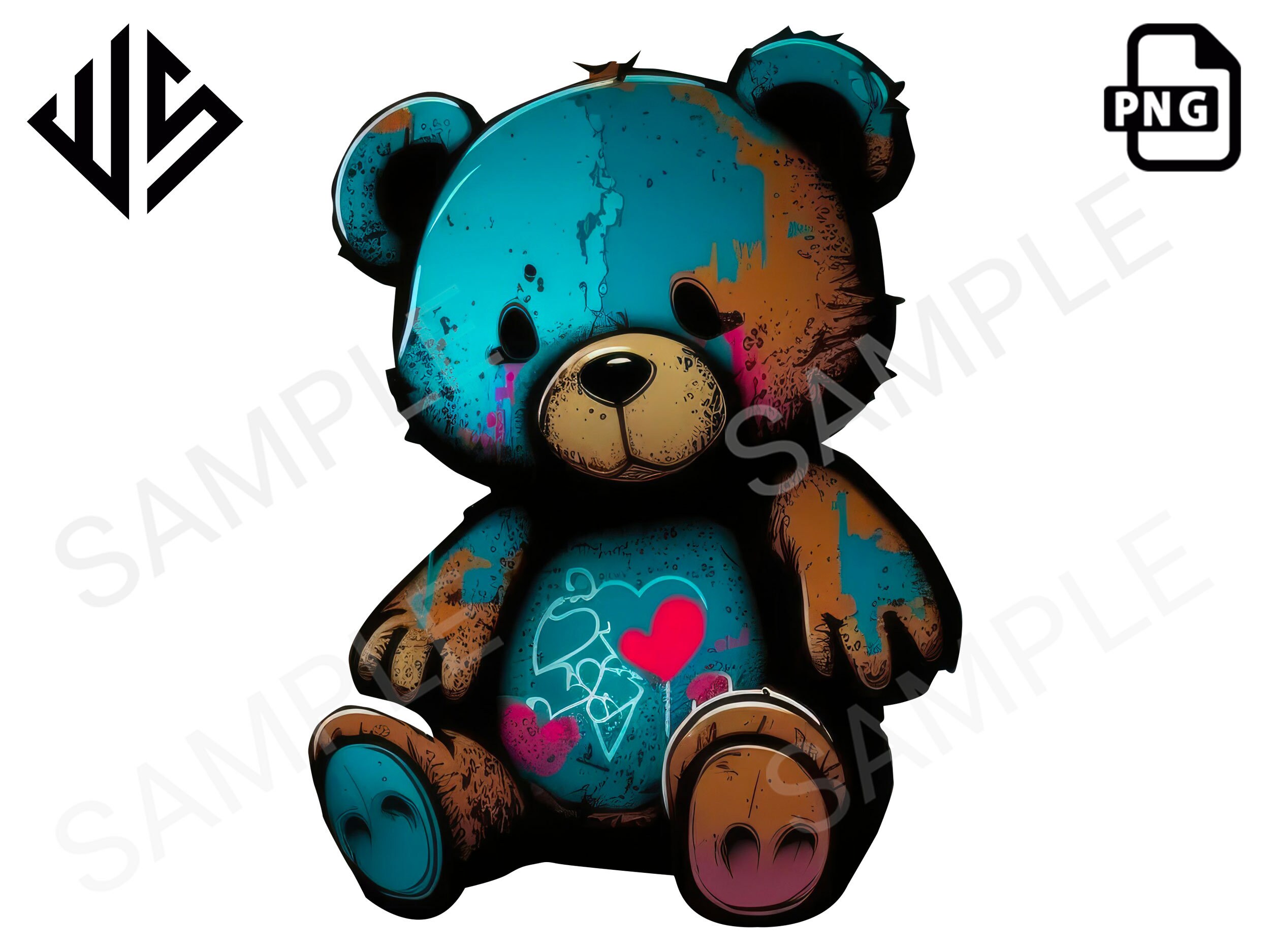 Graffiti Bear High Resolution PNG Digital File Graffiti Etsy
