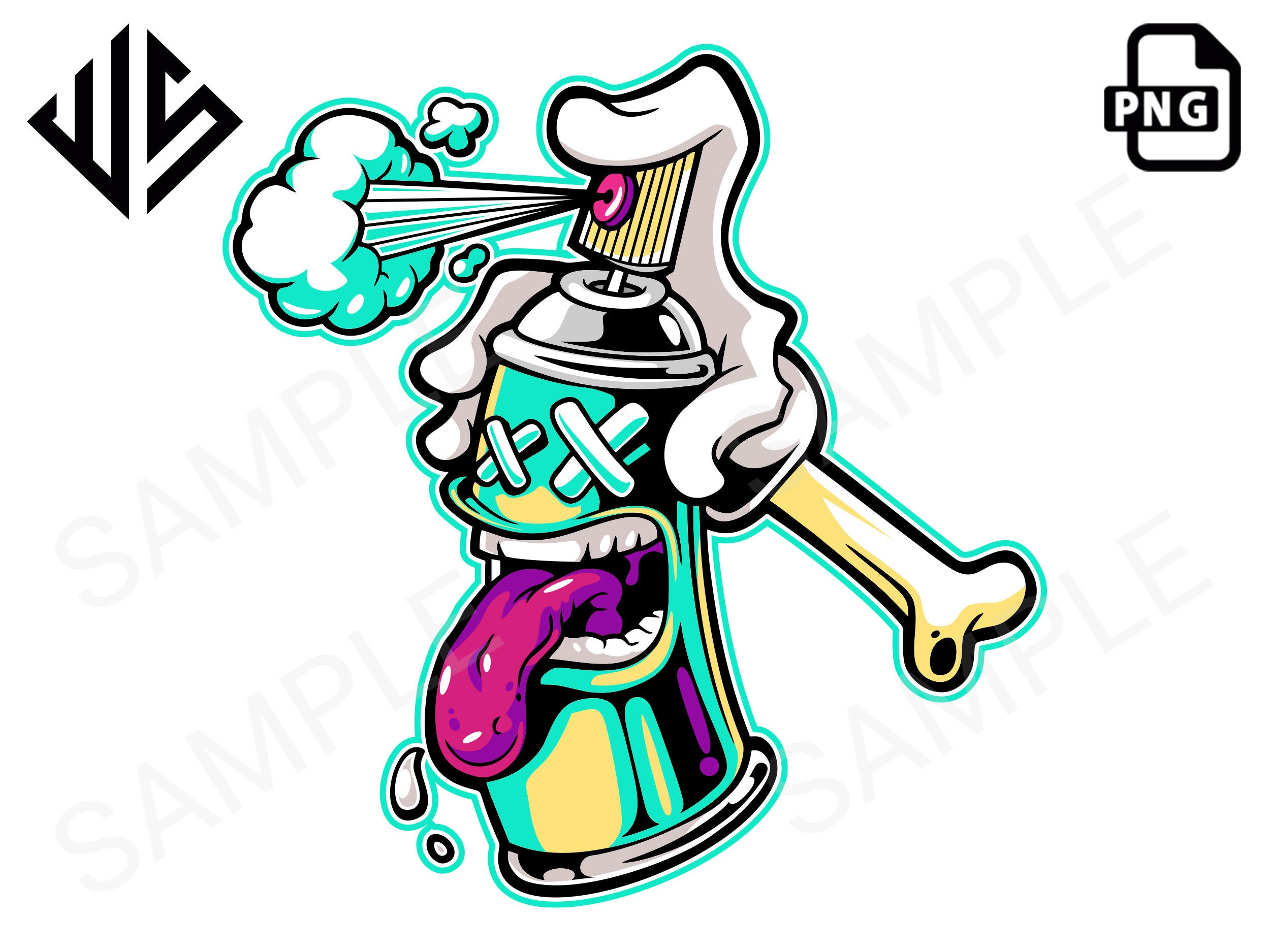 Spray Can 1 High Resolution PNG, Digital File, Graffiti, Sticker, Urban