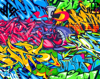 Graffiti BG 6 - High resolution PNG, Digital File, Graffiti, Sticker, Urban Design, DTG Clipart, High Res Download, Streetwear Sublimation