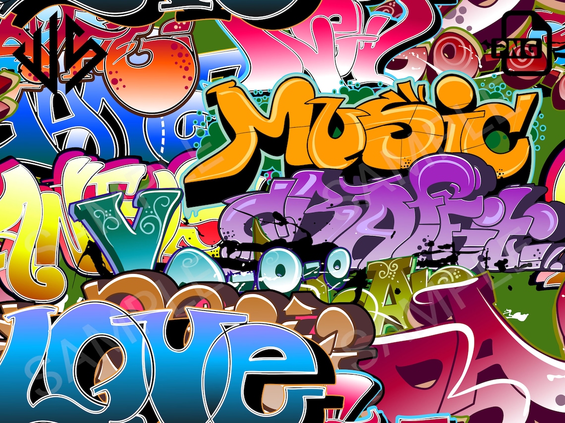 Graffiti BG 11 High Resolution PNG, Digital File, Graffiti, Sticker ...