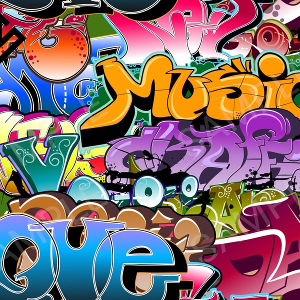 Graffiti BG 11 - High resolution PNG, Digital File, Graffiti, Sticker, Urban Design, DTG Clipart, High Res Download, Streetwear Sublimation