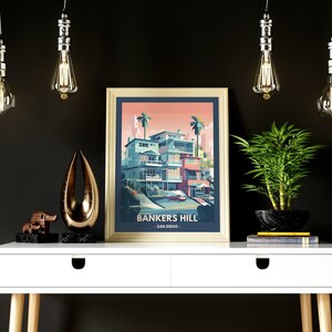 Bankers Hill Poster, San Diego Poster Art, Digital Poster Art, California