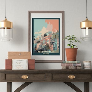 Mission Hills Poster, San Diego Poster Art, Digital Poster Art, California
