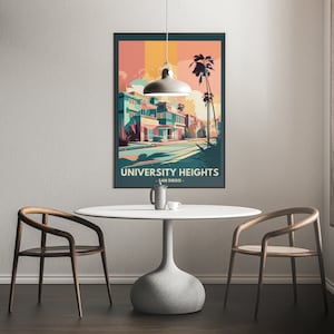 University Heights Poster, San Diego Poster Art, Digital Poster Art, California