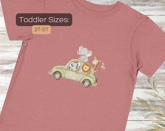 Safari Animals Toddler Tee | Elephant Lion Giraffe Zebra Kids Shirt