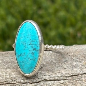 Sterling Silver Ring with Vintage Turquoise