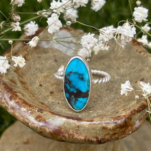 Sterling Silver Ring with Vintage Turquoise