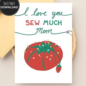 Cartão de Feliz Dia das Mães, Eu te amo muito, mãe, Cartão engraçado para mãe, Cartão de felicitações fofo, Cartão de Dia das Mães para imprimir, Download digital