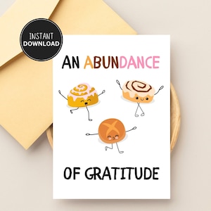 Carte de remerciement amusante, jolie carte de voeux, jeu de mots Merci, carte imprimable, carte numérique à téléchargement immédiat, gratitude