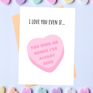 Carte de Saint-Valentin drôle de coeur de sucrerie, carte de Saint-Valentin drôle pour petit ami, mari, petite amie, épouse, même Saint-Valentin, carte Internet