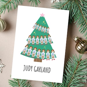 Carte de Noël drôle pour un ami, Judy Garland, le magicien d'Oz, carte de Noël hollywoodienne, carte de Noël drôle, carte de Noël Punny, carte de vœux, 5 x 7