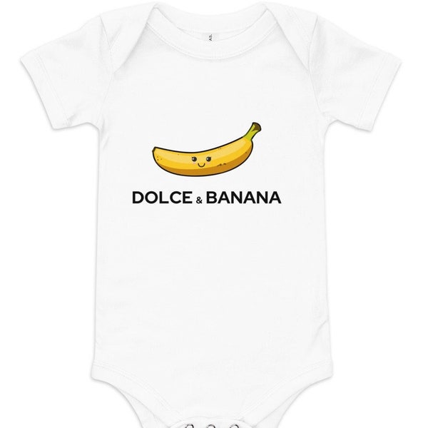 Dolce and Banana Baby Onesie, Funny Pun Baby Clothes, Cute Baby Gift, Baby Girl Fashion, Unique Baby Outfit, Food Pun Baby Onesie