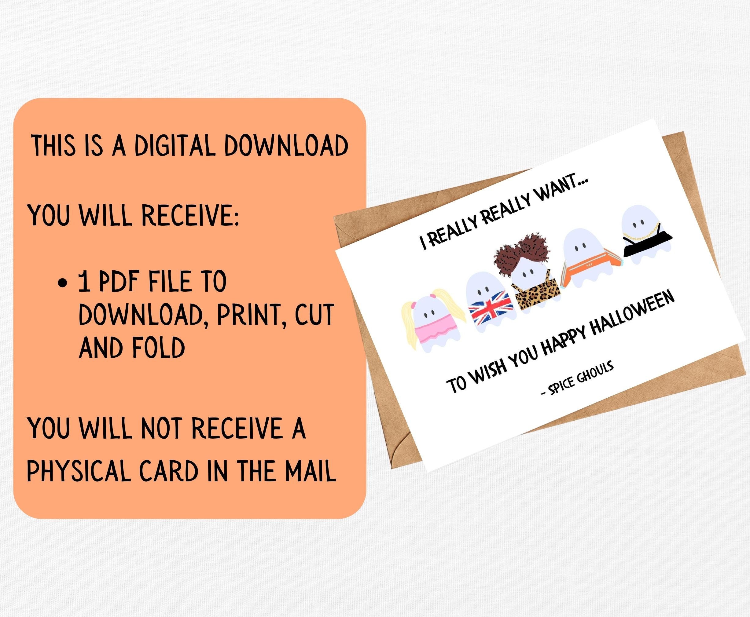 Funny Halloween Card, Printable Halloween Card, Instant Download, 5 X 7 ...